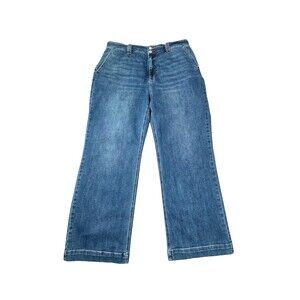 JUDY BLUE Wide Leg Jeans Medium Blue Wash Plus Sz 24W Stretch JB82558MD-PL
